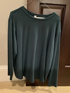 Lululemon Love Modal Fleece Long-Sleeve Shirt Green Jasper, Size 18 - Picture 1 of 4