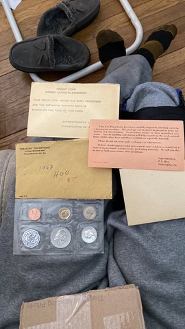 1963 Proof Set With COA ~ Flat Pack Original Envelope ~ US Mint Silver Cover