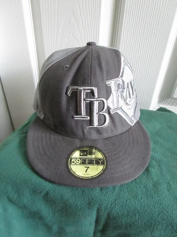 TAMPA BAY RAYS GRAY EMBROIDERED 59FIFTY BALL CAP SIZE 7 Cover