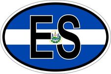 Sticker Oval Flag Code Country Es El Salvador
