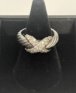 David Jurman Diamant 18k und Silber Crossover X Ring Größe 5,5 - Bild 1 von 8