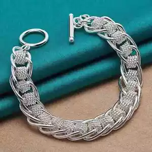 Many Circle Charm Chain Women's 7.5 Inch Engagement Anniversary Wedding Bracelet - Picture 1 of 8