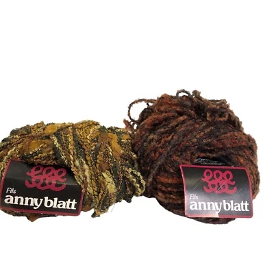 2 hilos Fils Anny Blatt 1 mezcla de lana Tournesol 16538 1 acrílico Bois 21584 Francia Foto 1 de 4