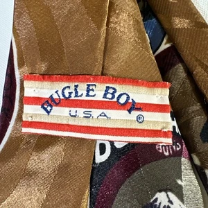 Bugle Boy Neck Tie Men’s World Traveler 56" x 3.75" USA VTG - Picture 1 of 11