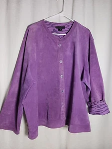Größe 3XL David Dart lila reversibel Tierdruck Lederjacke Knopfleiste - Bild 1 von 12