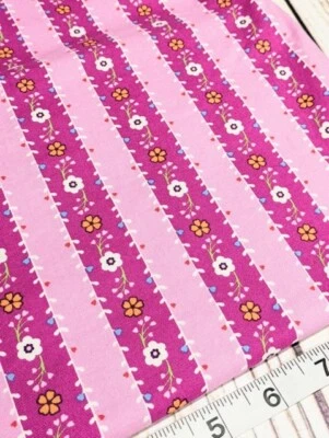 Cotton Quilt Fabric 1.3 yd Michael Miller Saturday Morning Flower garland pink - Image 1 of 4