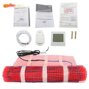 15 sqft Heated Floor Mat Kit,120V Electric Radiant Floor Heating System New - Picture 1 of 16