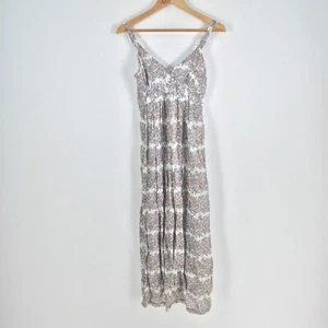 Topshop Maternity womens dress size 8 maxi white floral sleeveless zip 051214 - Picture 1 of 9