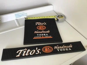 TITO’S Handmade Vodka Man Cave Counter Bar Mat 12” X 12” Square Rubber & Runner - Picture 1 of 1