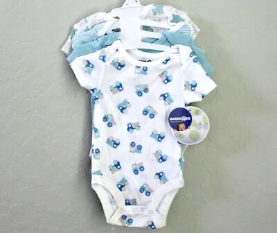 BabiesRUs 4-Piece Short Sleeve Cotton Car Puppy Bodysuit Set Size 3M NWT - Image 1 of 4