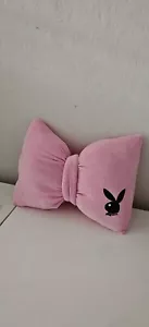 Handmade pillow Playboy imitation.Bow pillow with Playboy bunny embroidery,pink - Picture 1 of 17