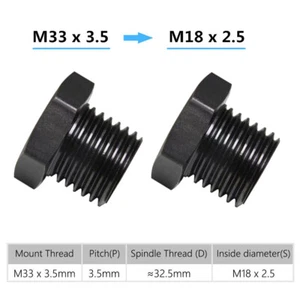 2X Adapter für Drechselfutter drechseln Planscheibe M33x3,5 auf M18-2,5 M33M18 - Bild 1 von 8