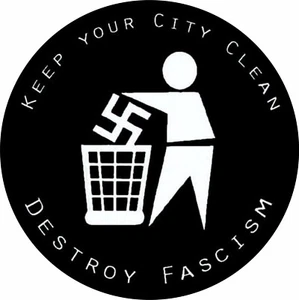 x100 40mm Destruir Fascismo Anti Nazi Circular Vinilo Adhesivo Antifa Activista Trump - Imagen 1 de 1