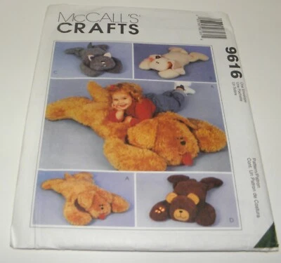 McCall's Crafts 9616 Sewing Pattern Fuzzy Friends Animal pillow shams Dog  Uncut - Image 1 of 2