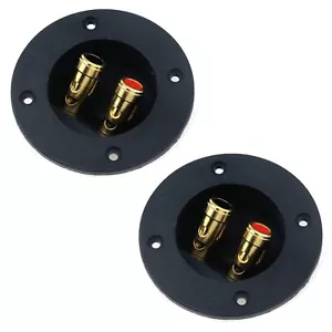 2x Speaker Box Terminal Cup 3" 2-Way Spring Loaded Jacks Speaker Wire Connector - Picture 1 of 4