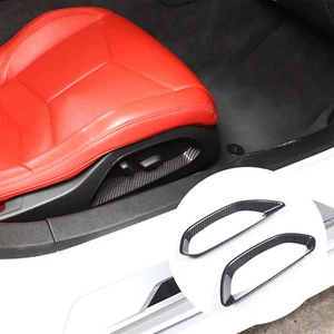 Carbon Fiber Style Seat Adjust Button Cover Trim Kit Fit For Corvette C8 2020-23 - Picture 1 of 12
