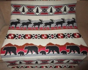 New Southwest Fleece Throw Gift Blanket Reversible Moose Bear Rustic Cabin Decor - Picture 1 of 4