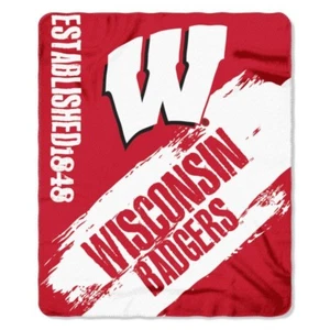 Wisconsin Badgers 50" x 60" Painted Fleece Throw Blanket by Northwest - Picture 1 of 1