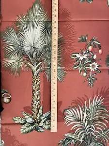 Tela KRAVET Cádiz 3-1/3 yardas palmera tropical coco orquídea algodón teflón - Imagen 1 de 3