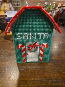Santa Hand Crafted Christmas Holiday Square Tissue Box Cover - Picture 1 of 6