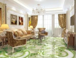 3D Vivid Green Dragon 7 Floor WallPaper Murals Wall Print Decal AJ WALL CA Lemon - Picture 1 of 6