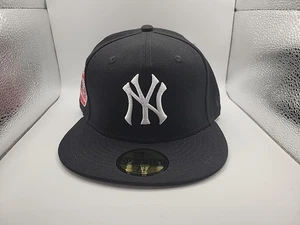 New York Yankees NY hat cap New Era 59Fifty Fitted Size 7 1/8 MLB Baseball Black - Picture 1 of 11