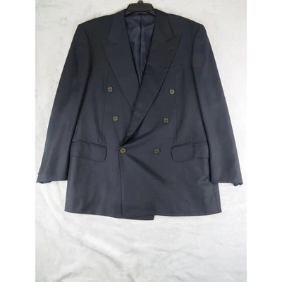 Chaqueta Blazer Ermenegildo Zegna Super 100s Azul Marino Doble Pecho Talla 52R Foto 1 de 4