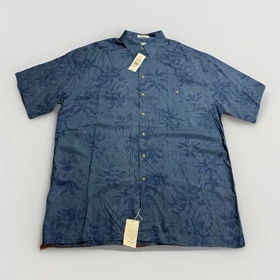 Pierre Cardin Rayon Sport Shirt XLT Floral Jacquard NOS 80s 90s Made in Korea - Image 1 of 4