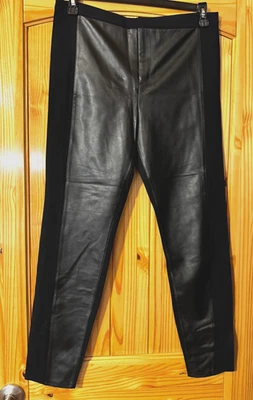 LC Lauren Conrad - Women's Sz 14 Skinny Black Faux Leather Front Pants - Image 1 of 2