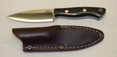 Bark River Knives Mini Aurora CPM 3V Hunting Fixed Blade Knife Black w/ Sheath - Image 1 of 4