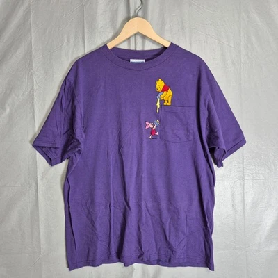 Camiseta De Colección POOH Bolsillo Pooh and Tigger Bordada Para Hombre XL Púrpura Foto 1 de 4