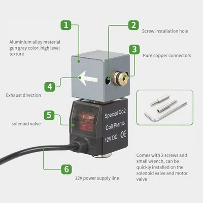 Electroválvula de doble calibre pecera de bajo ruido pieza de repuesto para pecera Foto 1 de 4