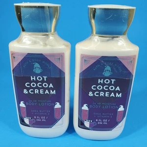 Lot of (2) Bath & Body Works HOT COCOA & CREAM 24hr Lotion 8oz Shea Butter NEW - Picture 1 of 6