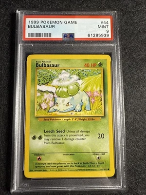 1999 Pokemon Game Bulbasaur 44/102 PSA 9 Mint - Image 1 of 4