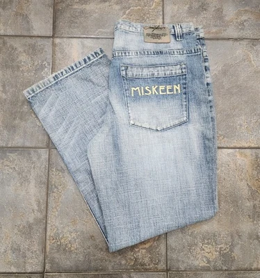 Vintage Y2K Miskeen Men's 40 (41x33) Baggy Hip Hop Streetwear Jeans Crazy Wash - Image 1 of 4
