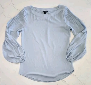 Ann Taylor Women's Extra Small Light Blue Blouse Shirt Top Lightweight - Picture 1 of 7