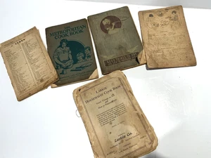 Antique Lot Cookbooks Recipes Larkin Foods Met Life Davis Baking As Is 1917-18 - Bild 1 von 14