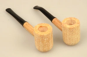 2 NEW Missouri Meerschaum #1000 WASHINGTON Polished Bowl Pipes 1 Bent 1 Strait - Picture 1 of 4