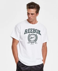 Reebok Men Regular fit Short Sleeve T-Shirt Shirt Small White Solid - Picture 1 of 1