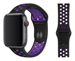 Original Apple Nike Sport Armband S/M 42/44/45mm MV862ZM/A Black/Hyper Grape - Bild 1 von 1