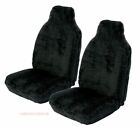For CITROEN CS - Front Pair of Luxury Plain Black Faux Fur Furry Car Seat Covers