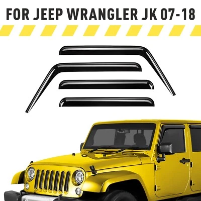 Protectores de lluvia viseras de ventilación para Jeep Wrangler JK 2007-2018 Foto 1 de 4