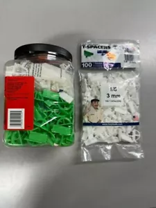 TAVY Two Sided Tile Spacers 100pc 1/8-in 1004 New + Used Lot (Green + White) - Picture 1 of 4
