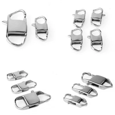 10/50/100pcs 22/26/32mm Solid Stainless Steel Lobster Clasps DIY Findings Lot - Image 1 of 4