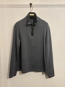 Brioni | Leather-trimmed wool half-zip sweater | L - Picture 1 of 6