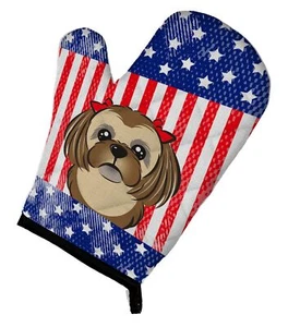 Caroline's Treasures BB2179OVMT American Flag and Chocolate Brown Shih Tzu Ov... - Picture 1 of 1