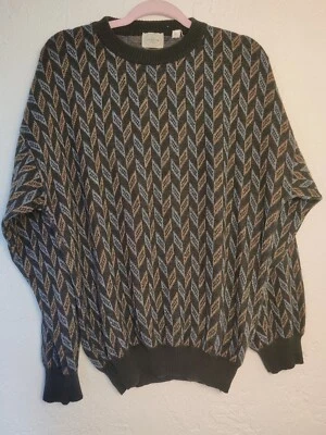 Vintage Linea Uomo Italy Men's Pullover Wool Blend Geometric  Sweater Size Large - Image 1 of 4