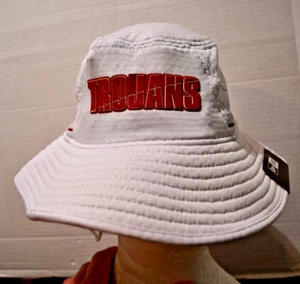 USC Trojans NEW ERA White Football Bucket Hat Men's Size MED/Large FLEX Nw Tags - Picture 1 of 7