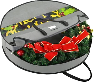 Christmas Wreath Storage Container, Oxford Bags with Tarp Material, 30" - Picture 1 of 12