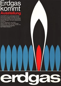 Erdgas kommt - Ausstellung ORIGINAL Ausstellungsplakat von 1970 TOLLE GRAFIK - Picture 1 of 1